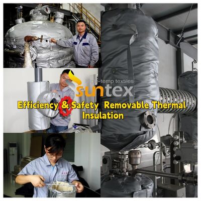 ผ้าใยแก้วทนความร้อน 1000°C สำหรับเสื้อหุ้มฉนวนแบบถอดได้กันน้ำและกันน้ำมันแบบปรับแต่งได้