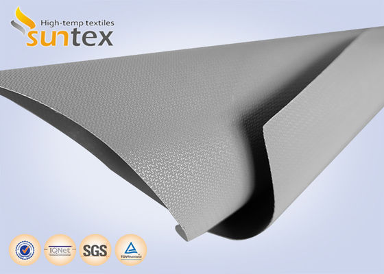 Industrial Grade PTFE Coated Fiberglass Fabric with 550℃ Temperature Resistance, Silver Grey Color, and 4H Satin Weave