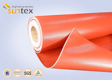ทนความร้อน 550C ฉนวนกันความร้อนผ้า / ยางซิลิโคนเคลือบผ้าใบไฟเบอร์กลาส