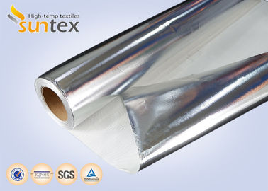 ผ้าอลูมิเนียมฟอยล์ 0.4 มม. Aluminized ผ้า / วัสดุฉนวนความร้อนผ้าไฟเบอร์กลาสสารหน่วงไฟ