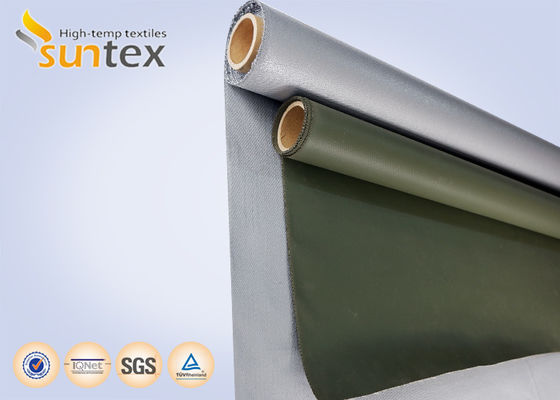 เนื้อผ้าไฟเบอร์กล๊าสสีเทาเคลือบซิลิโคน