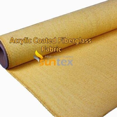 Red 0.4mm Acrylic Coated Fiberglass Fabric with 550 Degree C Temperature Resistance for Welding Blankets