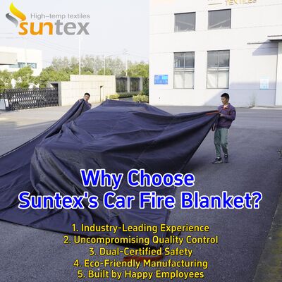 Custom Gray EV Car Fire Blanket with 550℃/1000℃ Thermal Resistance for Oxygen Deprivation Fire Control