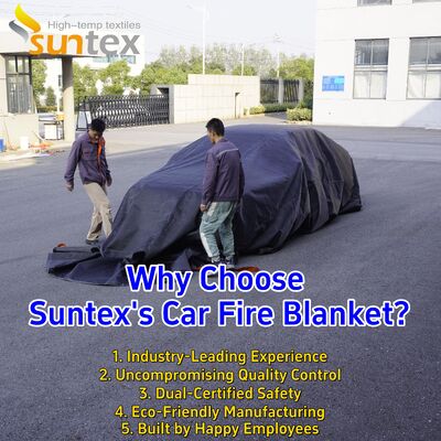 6m X 8m Large Size EV Car Fire Blanket with 550℃/1000℃ Thermal Resistance and Oxygen Deprivation