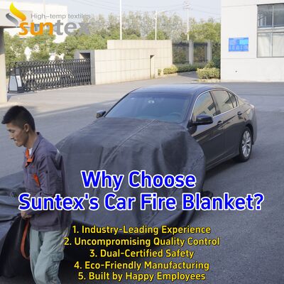 Customized Size EV Car Fire Blanket with 550℃/1000℃ Thermal Resistance and Oxygen Deprivation for Lithium-Ion Battery Safety