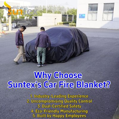6m X 8m Large Size EV Car Fire Blanket with 550℃/1000℃ Thermal Resistance and Oxygen Deprivation