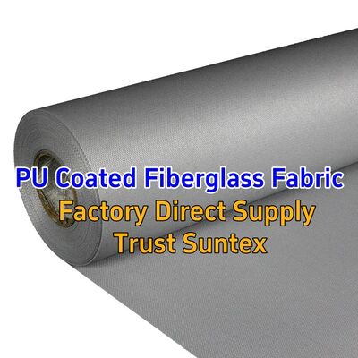 Industrial Fireproof PU Coated Fiberglass Fabric 460 g/sqm 0.41 mm M0 Fire Resistance for Fire Curtains