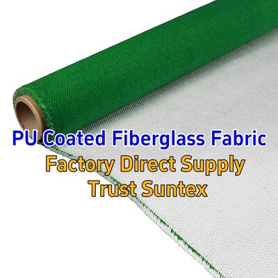 Industrial Fireproof PU Coated Fiberglass Fabric 460 g/sqm 0.41 mm M0 Fire Resistance for Fire Curtains