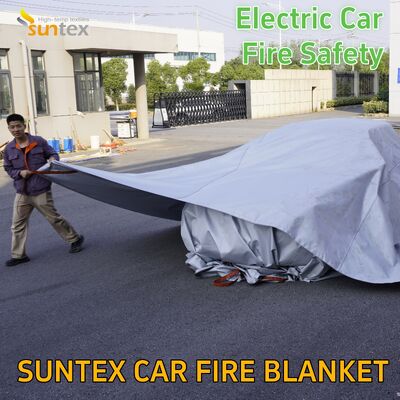 รถดับเพลิง 6 X 8 M ผ้าห่มดับเพลิงสำหรับรถยนต์ Ev 19.8 X 26 Ft ยานพาหนะไฟฟ้าผ้าห่มไฟ