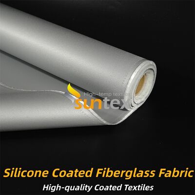Industrial Grade Double Sided Grey Color Silicone Coated Fiberglass Fabric 400 g/sqm for Fire Retardant and Insulation