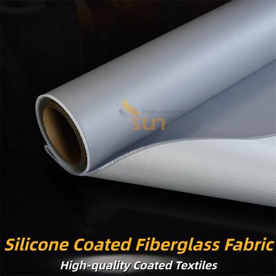High Strength Silicone Coated Fiberglass Fabric Grey Color Double Sided Fire Retardant Fabric for Insulation and Safety Curtains