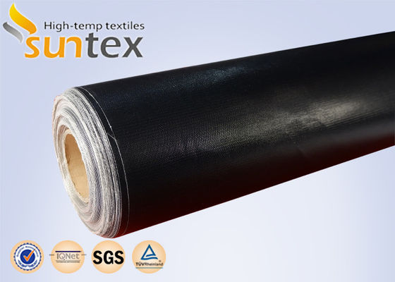 ผ้าใยแก้วเคลือบ PTFE ป้องกันไฟฟ้าสถิตย์สีดำสำหรับการปกคลุมด้วยฝุ่น